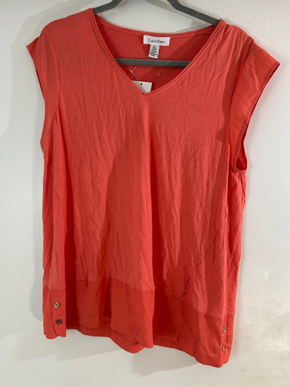 NWT Calvin Klein V Neck Tunic Style Blouse